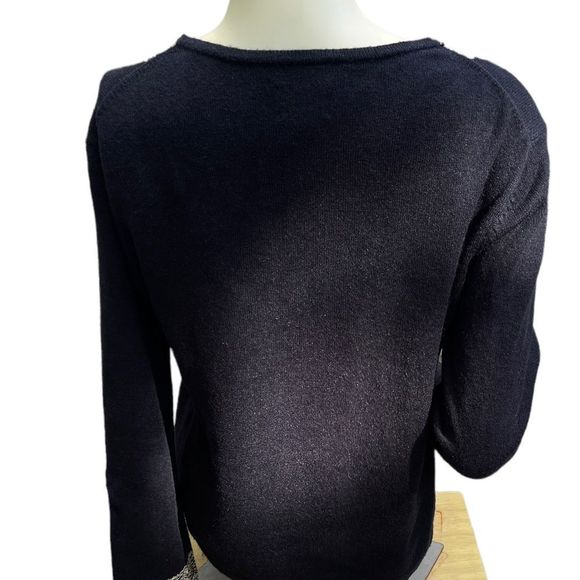 Chico's Multi- Colored Lace Stripe Button Cardigan Sweater - Picture 3 of 8